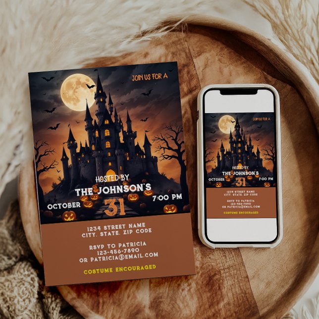 Invitación Fiesta de Halloween Aterrador Calabaza Disfraces N (Subido por el creador)