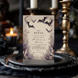 Invitación Fiesta de Halloween bajo la luz encantada de la lu