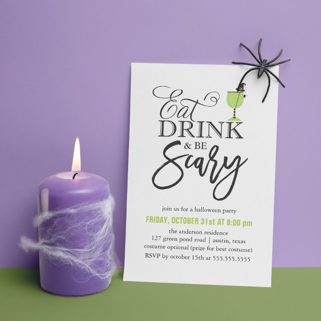 Invitación Fiesta de Halloween "Be Scary" (Subido por el creador)