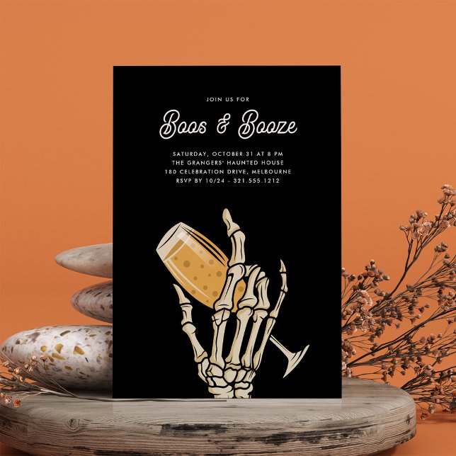 Invitación Fiesta de Halloween "Boos & Booze" de Champagne fa (Subido por el creador)