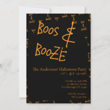 Fiesta de Halloween Boos y Bebidas Naranja Negro