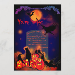 Invitación Fiesta de Halloween: Brillantes calabazas rapean g