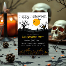 Fiesta de Halloween Calabazas Árboles Espeluznante