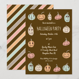 Invitación Fiesta de Halloween Calabazas de Pastel