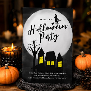 Invitación Fiesta de Halloween Casa Embrujada Espeluznante 