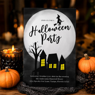 Invitación Fiesta de Halloween Casa Embrujada Espeluznante