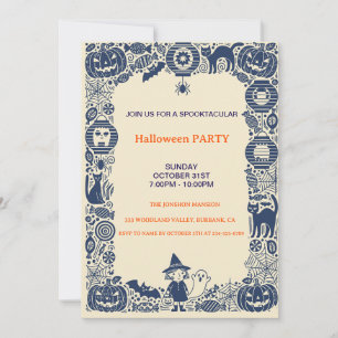 Invitación Fiesta de Halloween Casa Embrujada Oscura Espeluzn