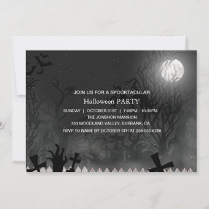 Invitación Fiesta de Halloween Casa Embrujada Oscura Espeluzn