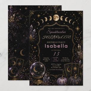 Invitación Fiesta de Halloween Celestial Mística