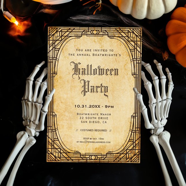 Invitación Fiesta de Halloween clásica de época (Subido por el creador)