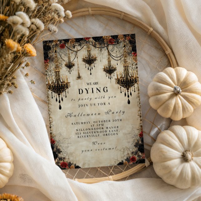 Invitación Fiesta de Halloween con araña gótica (Subido por el creador)