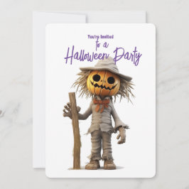 Invitación Fiesta de Halloween con cabeza de calabaza