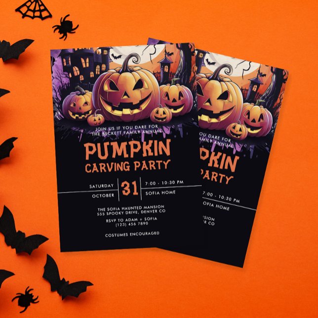 Invitación Fiesta de Halloween con calabaza (Subido por el creador)