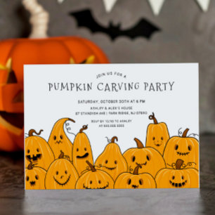 Invitación Fiesta de Halloween con calabaza Cuidada