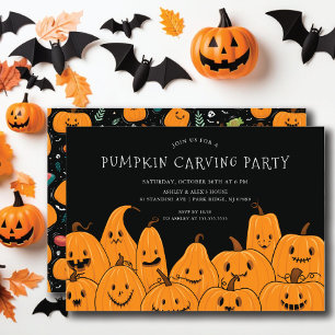 Invitación Fiesta de Halloween con calabaza Cuidada