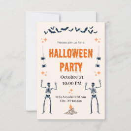 Invitación Fiesta de Halloween con calavera