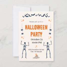 Invitación Fiesta de Halloween con calavera