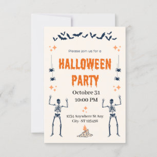 Invitación Fiesta de Halloween con calavera