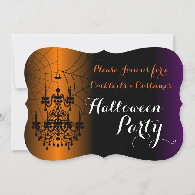 Invitación Fiesta de Halloween con cócteles y disfraces (Anverso)