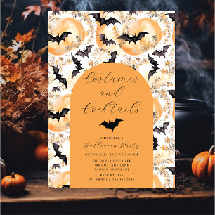 Invitación Fiesta de Halloween con disfraces y cócteles