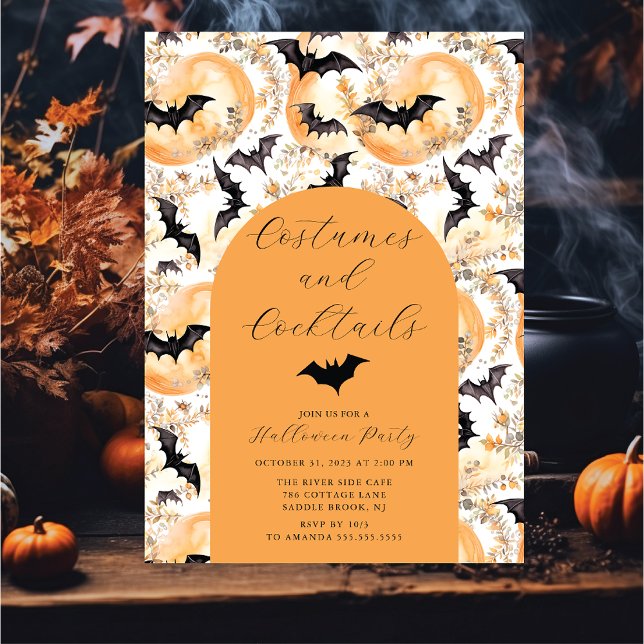 Invitación Fiesta de Halloween con disfraces y cócteles (Subido por el creador)