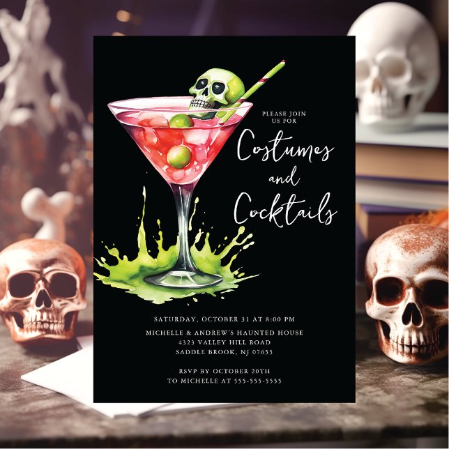 Invitación Fiesta de Halloween con disfraces y cócteles (Subido por el creador)