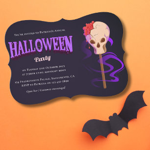 Invitación Fiesta de Halloween con disfraces y cócteles para