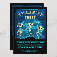 Fiesta de Halloween con esqueletos bailarines