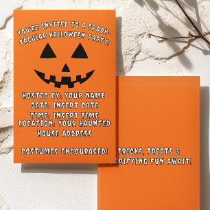 Invitación Fiesta de Halloween con Jack-o'-Lantern Personaliz