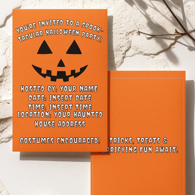 Invitación Fiesta de Halloween con Jack-o'-Lantern Personaliz (Subido por el creador)