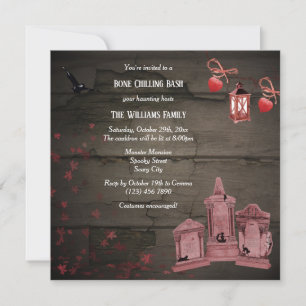 Invitación Fiesta de Halloween con lápidas