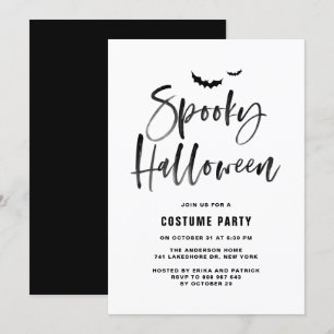 Invitación Fiesta de Halloween con letras de pincel negro
