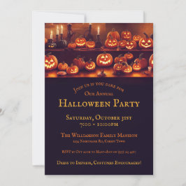 Invitación Fiesta De Halloween Con Linternas De Calabaza Y Ve
