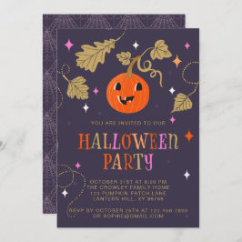 Invitación Fiesta de Halloween con linternas de Jack-o