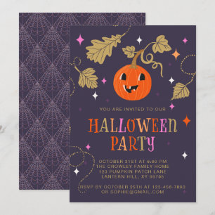 Invitación Fiesta de Halloween con linternas de Jack-o