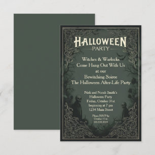 Invitación Fiesta de Halloween con marco ornamentado