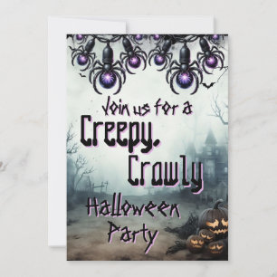 Invitación Fiesta de Halloween con rimas de araña viuda negra
