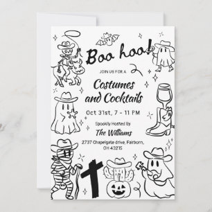 Invitación Fiesta de Halloween con tema de canguro