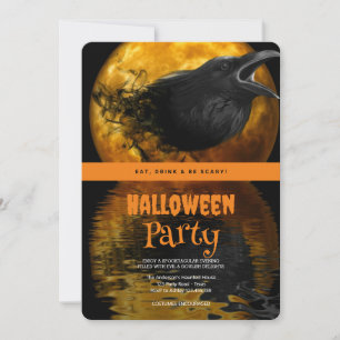 Invitación Fiesta de Halloween Cuervo Gótico
