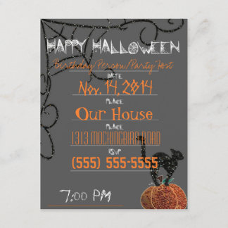 Invitación Fiesta de Halloween/Cumpleaños