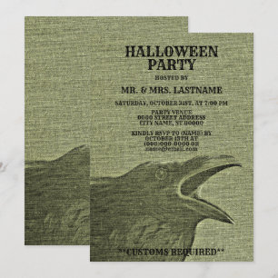 Invitación Fiesta de Halloween Da miedo Craw Yellow Green Spo