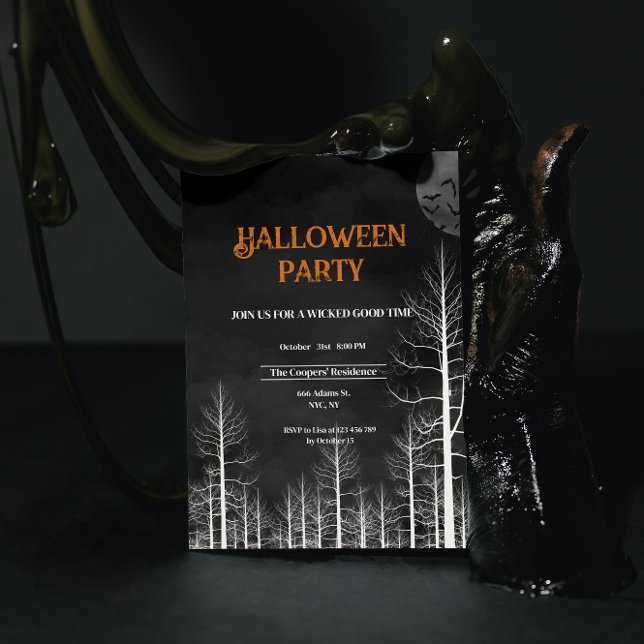 Invitación Fiesta de Halloween Dark Woods (Subido por el creador)