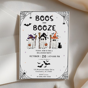Invitación Fiesta de Halloween de abucheos y alcohol