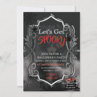 Invitación Fiesta de Halloween de adulto espeluznante vintage