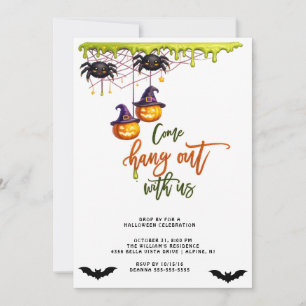 Invitación Fiesta de Halloween de araña moderna Pasa el rato 