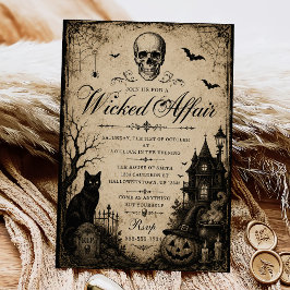 Invitación Fiesta de Halloween de Asunto Perverso Vintage