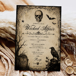 Invitación Fiesta de Halloween de Asunto Perverso Vintage