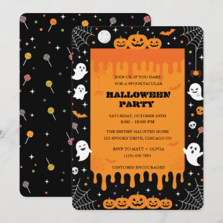 Invitación Fiesta de Halloween de baba viscosa espeluznante