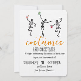 Invitación Fiesta de Halloween de baile de cráneo gótico retr