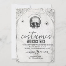 Fiesta de Halloween de baile de cráneo gótico retr